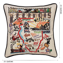 Load image into Gallery viewer, Illinois Hand-Embroidered Pillow - catstudio