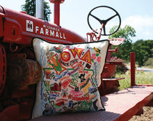 Load image into Gallery viewer, Iowa Hand-Embroidered Pillow - catstudio