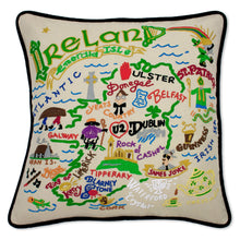 Load image into Gallery viewer, Ireland Hand-Embroidered Pillow - catstudio