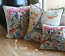 Load image into Gallery viewer, Italy XL Hand-Embroidered Pillow - catstudio
