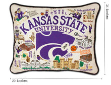 Load image into Gallery viewer, Kansas State University Collegiate Embroidered Pillow - catstudio