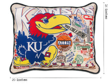 Load image into Gallery viewer, Kansas, University of Collegiate Embroidered Pillow - catstudio 

