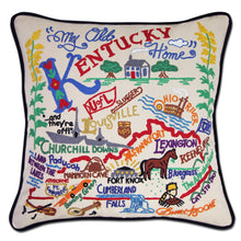 Load image into Gallery viewer, Kentucky Hand-Embroidered Pillow - catstudio