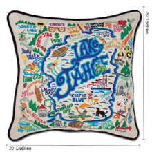 Load image into Gallery viewer, Lake Tahoe Hand-Embroidered Pillow - catstudio