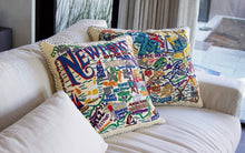 Load image into Gallery viewer, Long Island Hand-Embroidered Pillow - catstudio