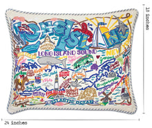 Load image into Gallery viewer, Long Island Hand-Embroidered Pillow - catstudio
