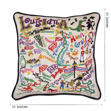 Load image into Gallery viewer, Louisiana Hand-Embroidered Pillow Pillow catstudio
