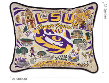 Load image into Gallery viewer, Louisiana State University (LSU) Collegiate Embroidered Pillow - catstudio
