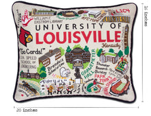 Load image into Gallery viewer, Louisville, University of Collegiate Embroidered Pillow - catstudio 
