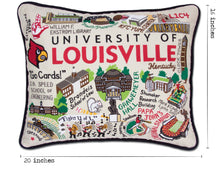 Load image into Gallery viewer, Louisville, University of Collegiate Embroidered Pillow - catstudio