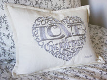 Load image into Gallery viewer, Love Heart Love Letters Hand-Embroidered Pillow Pillow catstudio