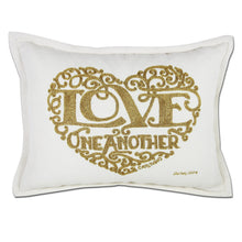 Load image into Gallery viewer, Love Heart Love Letters Hand-Embroidered Pillow Pillow catstudio Gold 
