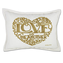 Load image into Gallery viewer, Love Heart Love Letters Hand-Embroidered Pillow Pillow catstudio Gold