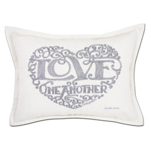 Load image into Gallery viewer, Love Heart Love Letters Hand-Embroidered Pillow Pillow catstudio Silver