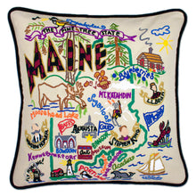 Load image into Gallery viewer, Maine Hand-Embroidered Pillow Pillow catstudio 
