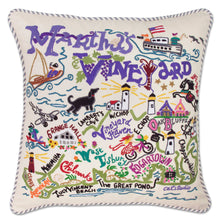 Load image into Gallery viewer, Martha's Vineyard Hand-Embroidered Pillow - catstudio