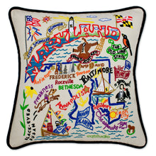 Load image into Gallery viewer, Maryland Hand-Embroidered Pillow - catstudio