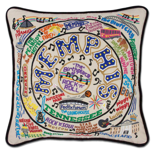 Memphis Hand-Embroidered Pillow - catstudio