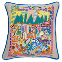 Load image into Gallery viewer, Miami Hand-Embroidered Pillow - catstudio
