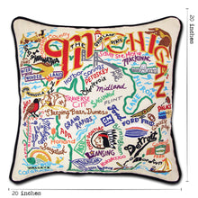 Load image into Gallery viewer, Michigan Hand-Embroidered Pillow - catstudio