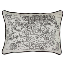 Load image into Gallery viewer, Michigan Hand-Guided Machine Pillow - catstudio