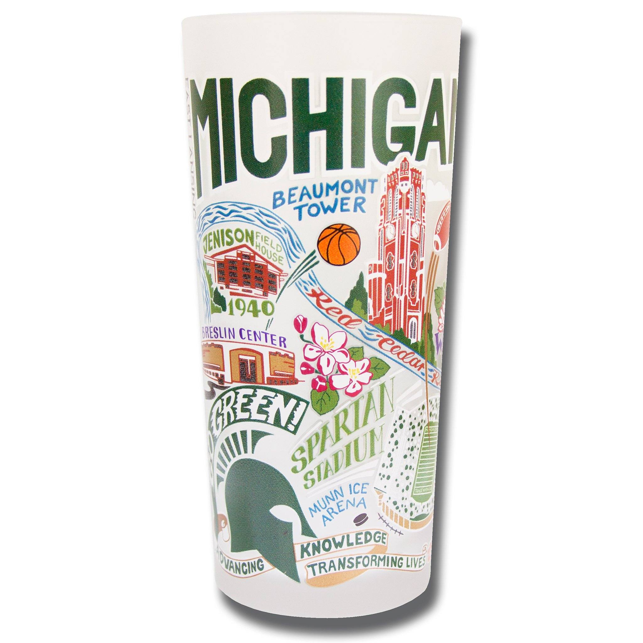 Michigan State University Collegiate Drinking Glass