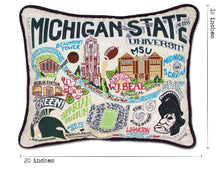 Load image into Gallery viewer, Michigan State University Collegiate Embroidered Pillow - catstudio