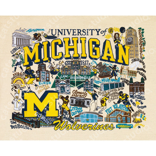 Michigan, University of Collegiate Fine Art Print - catstudio 