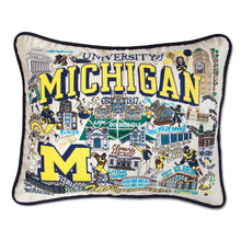 Load image into Gallery viewer, Michigan, University of Collegiate XL Hand-Embroidered Pillow - catstudio