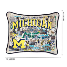 Load image into Gallery viewer, Michigan, University of Collegiate XL Hand-Embroidered Pillow - catstudio
