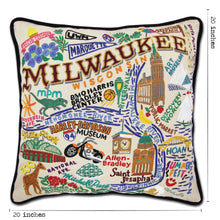 Load image into Gallery viewer, Milwaukee Hand-Embroidered Pillow - catstudio