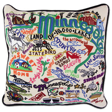 Load image into Gallery viewer, Minnesota Hand-Embroidered Pillow - catstudio
