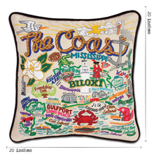 Load image into Gallery viewer, Mississippi Coast Hand-Embroidered Pillow - catstudio