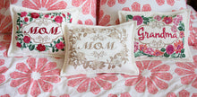 Load image into Gallery viewer, Mom Love Letters Hand-Embroidered Pillow - Available in Rose and Natural Pillow catstudio