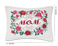 Load image into Gallery viewer, Mom Love Letters Hand-Embroidered Pillow - Available in Rose and Natural Pillow catstudio 
