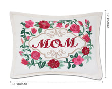Load image into Gallery viewer, Mom Love Letters Hand-Embroidered Pillow - Available in Rose and Natural Pillow catstudio