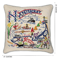 Load image into Gallery viewer, Nantucket Hand-Embroidered Pillow - catstudio