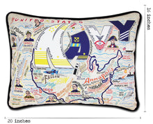 Load image into Gallery viewer, Navy Printed Pillow - catstudio