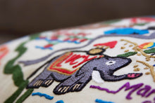 Load image into Gallery viewer, New Jersey Hand-Embroidered Pillow - catstudio