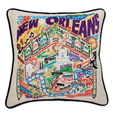 Load image into Gallery viewer, New Orleans Hand-Embroidered Pillow - catstudio