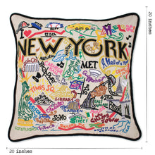 Load image into Gallery viewer, New York City Hand-Embroidered Pillow - catstudio