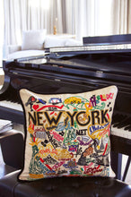 Load image into Gallery viewer, New York City Hand-Embroidered Pillow - catstudio