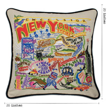 Load image into Gallery viewer, New York State Hand-Embroidered Pillow - catstudio
