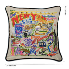 Load image into Gallery viewer, New York State XL Hand-Embroidered Pillow - catstudio
