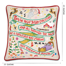 Load image into Gallery viewer, Night Before Christmas Hand-Embroidered Pillow - catstudio