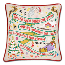 Load image into Gallery viewer, Night Before Christmas Hand-Embroidered Pillow - catstudio
