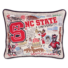 Load image into Gallery viewer, North Carolina State University Collegiate Embroidered Pillow - catstudio