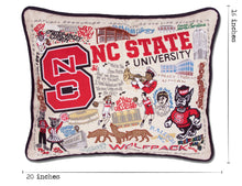 Load image into Gallery viewer, North Carolina State University Collegiate Embroidered Pillow - catstudio
