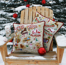 Load image into Gallery viewer, North Pole 1 Hand-Embroidered Pillow - catstudio

