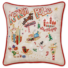 Load image into Gallery viewer, North Pole 1 Hand-Embroidered Pillow - catstudio